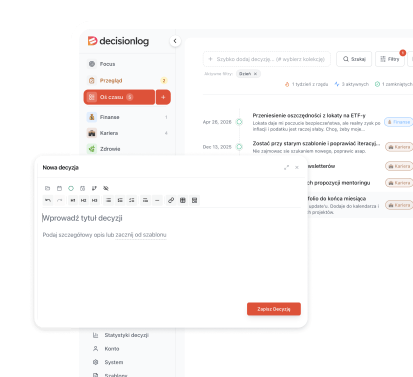 Decision Log Dashboard - Light Theme